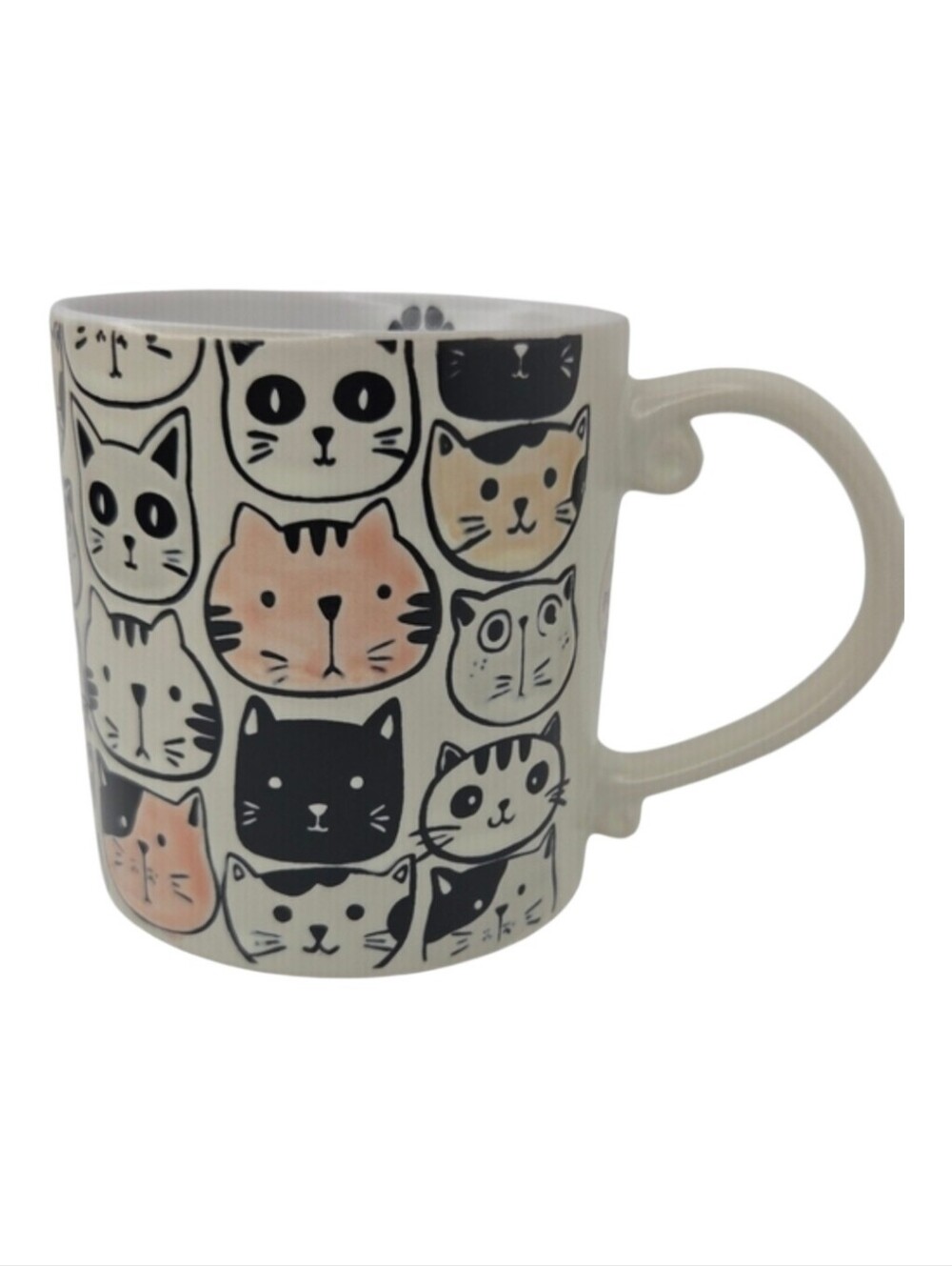 🐈▪️Spectrum Designz ▪️Charming Cat Design Mug with Cream and Black Accents